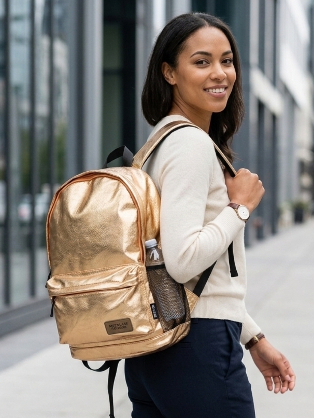 Gold backpack